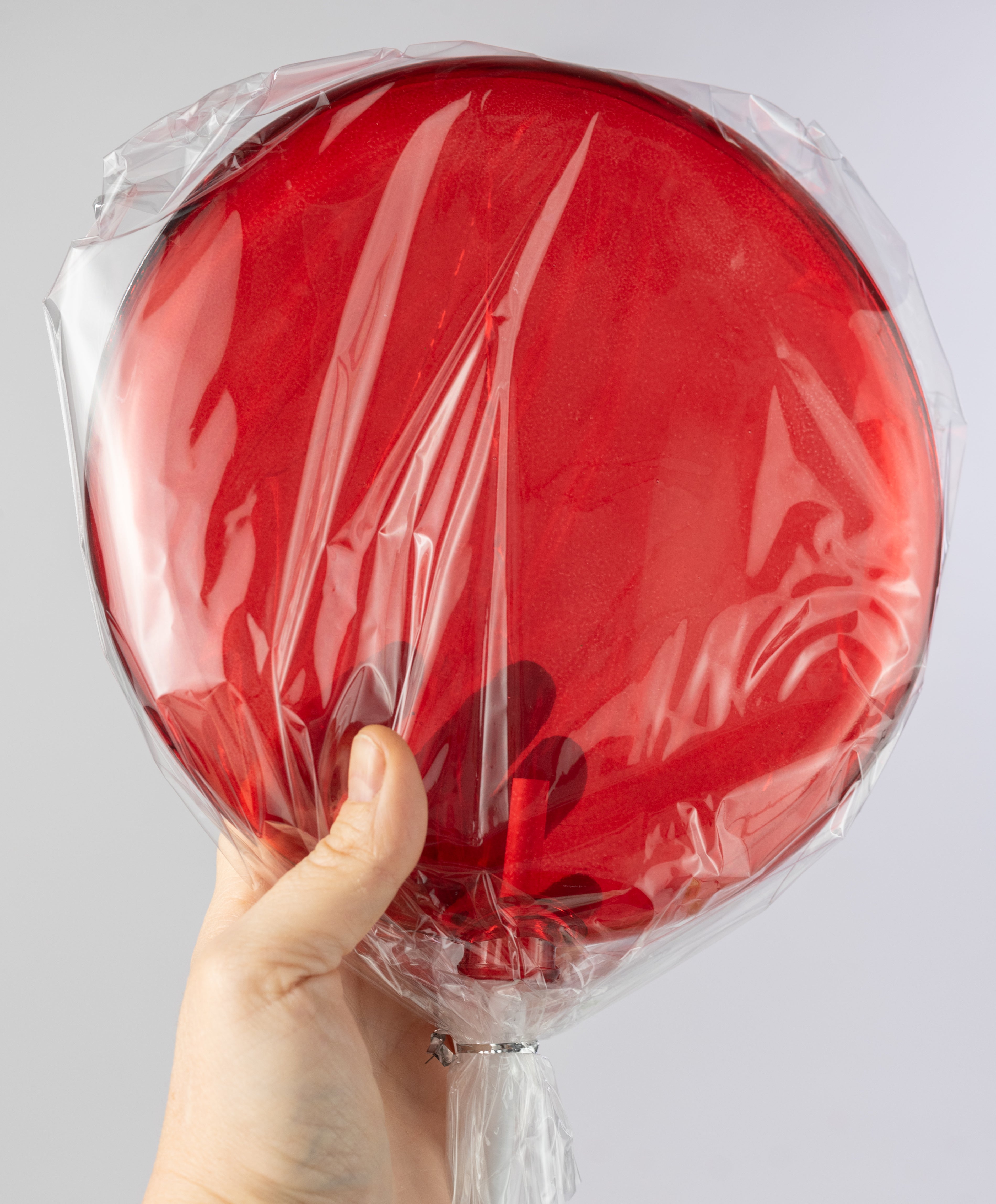 8" x 19" Candy Lollipop Stick: Clear Red