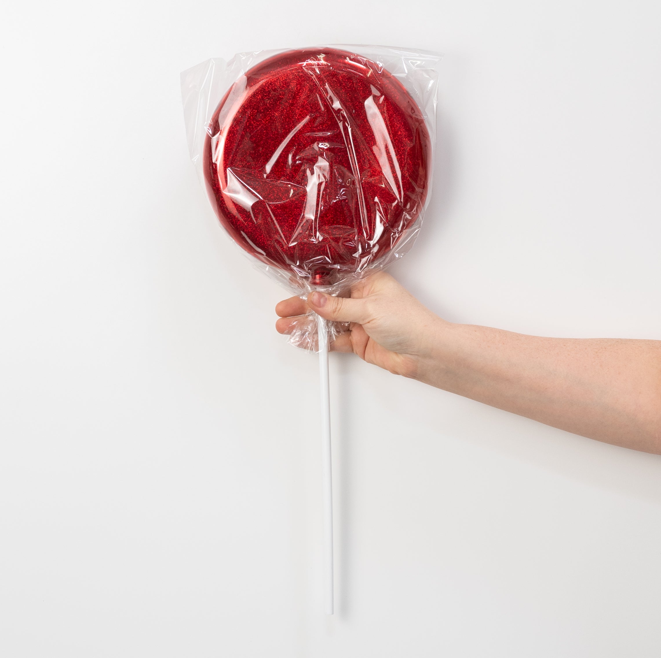 8" x 19" Candy Lollipop Stick: Glitter Red