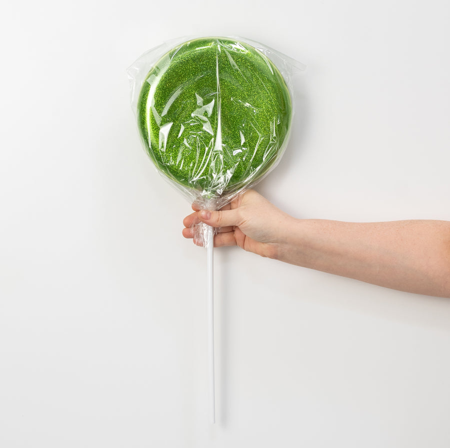8" x 19" Candy Lollipop Stick: Glitter Lime Green
