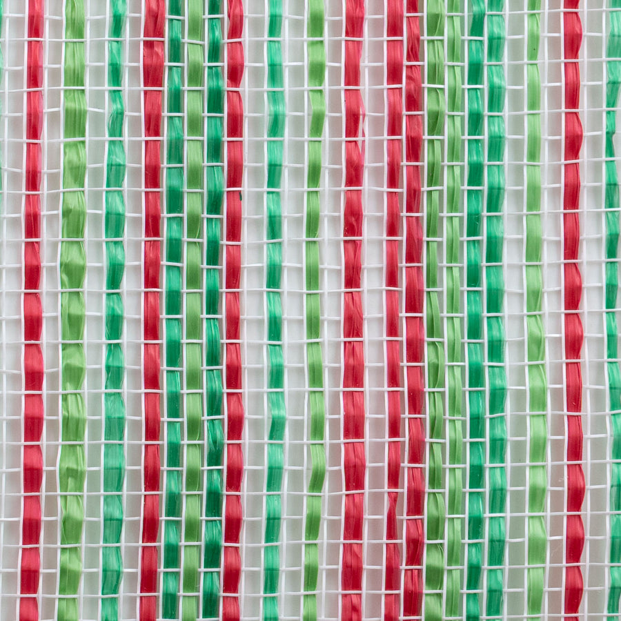 10" Vertical Multicolor Stripe Breeze Mesh: Red & Green