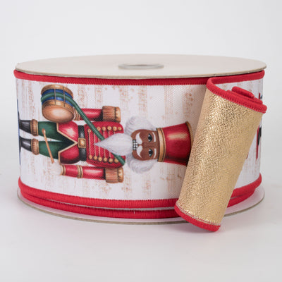 2.5" Double Sided Fused Brown Nutcracker Ribbon (10 Yards)