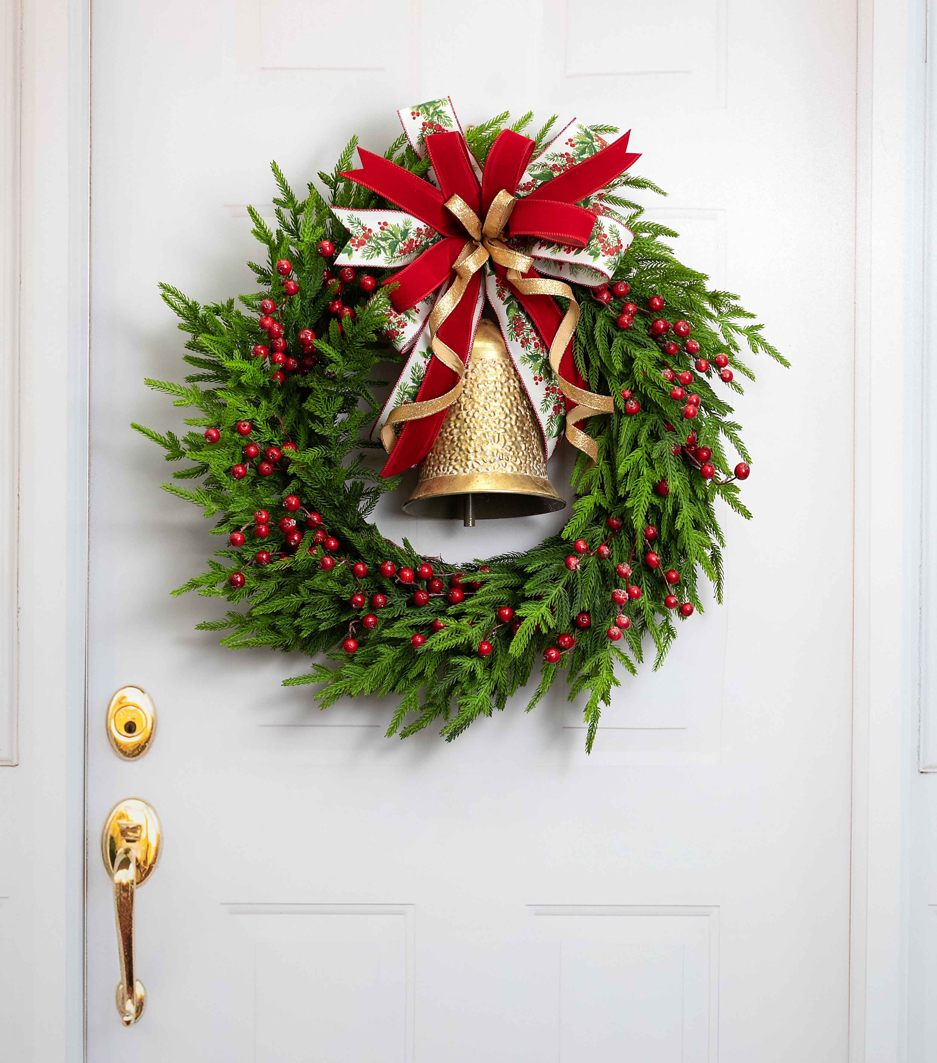 10.5" Hammered Metal Bell Ornament: Gold
