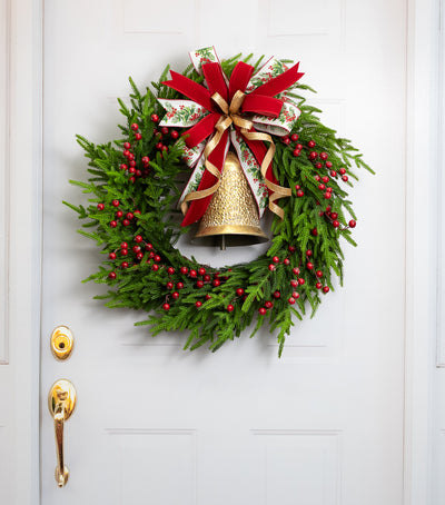10.5" Hammered Metal Bell Ornament: Gold