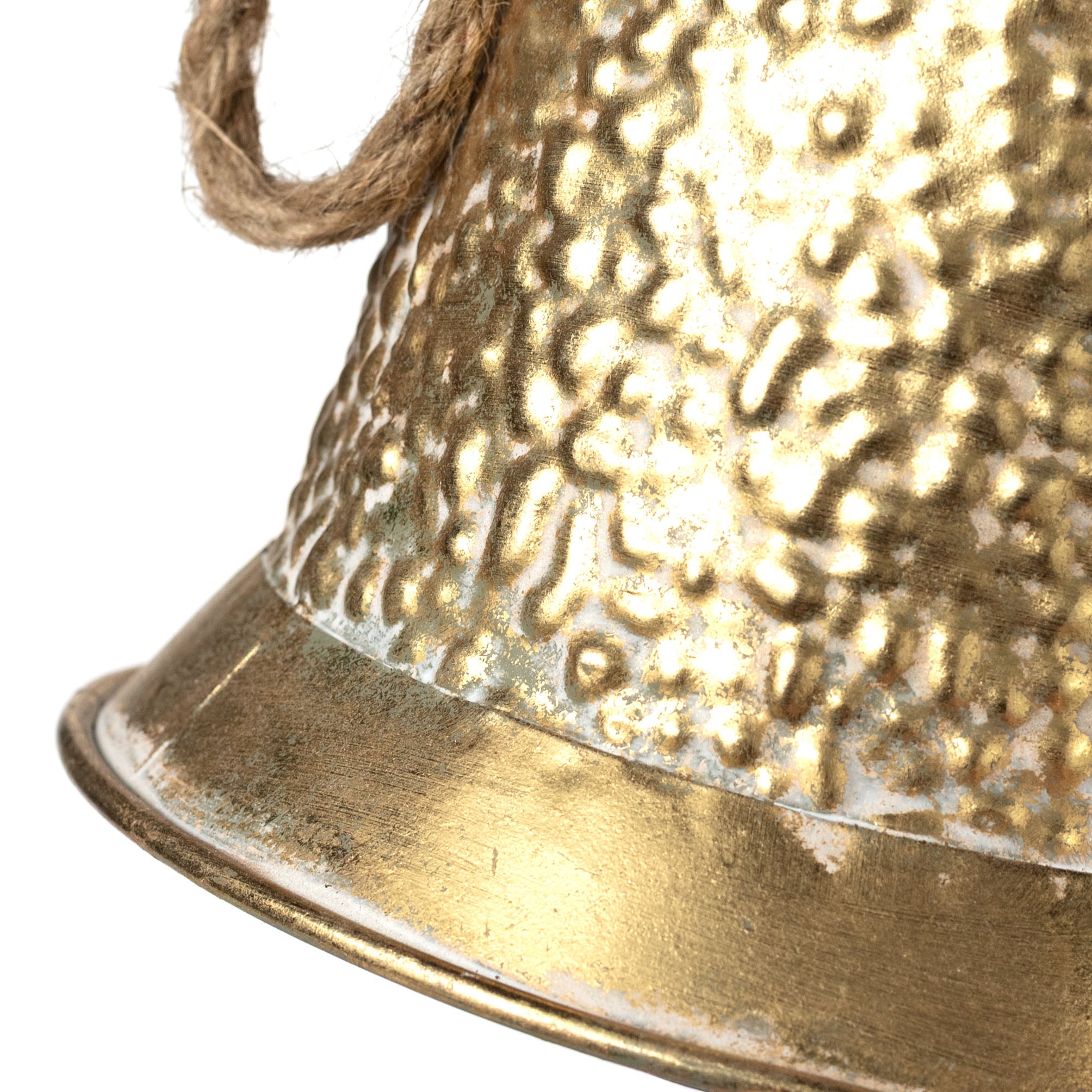 10.5" Hammered Metal Bell Ornament: Gold