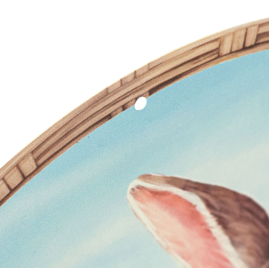 12" Round Metal Sign: Easter Basket Bunny in Flowers