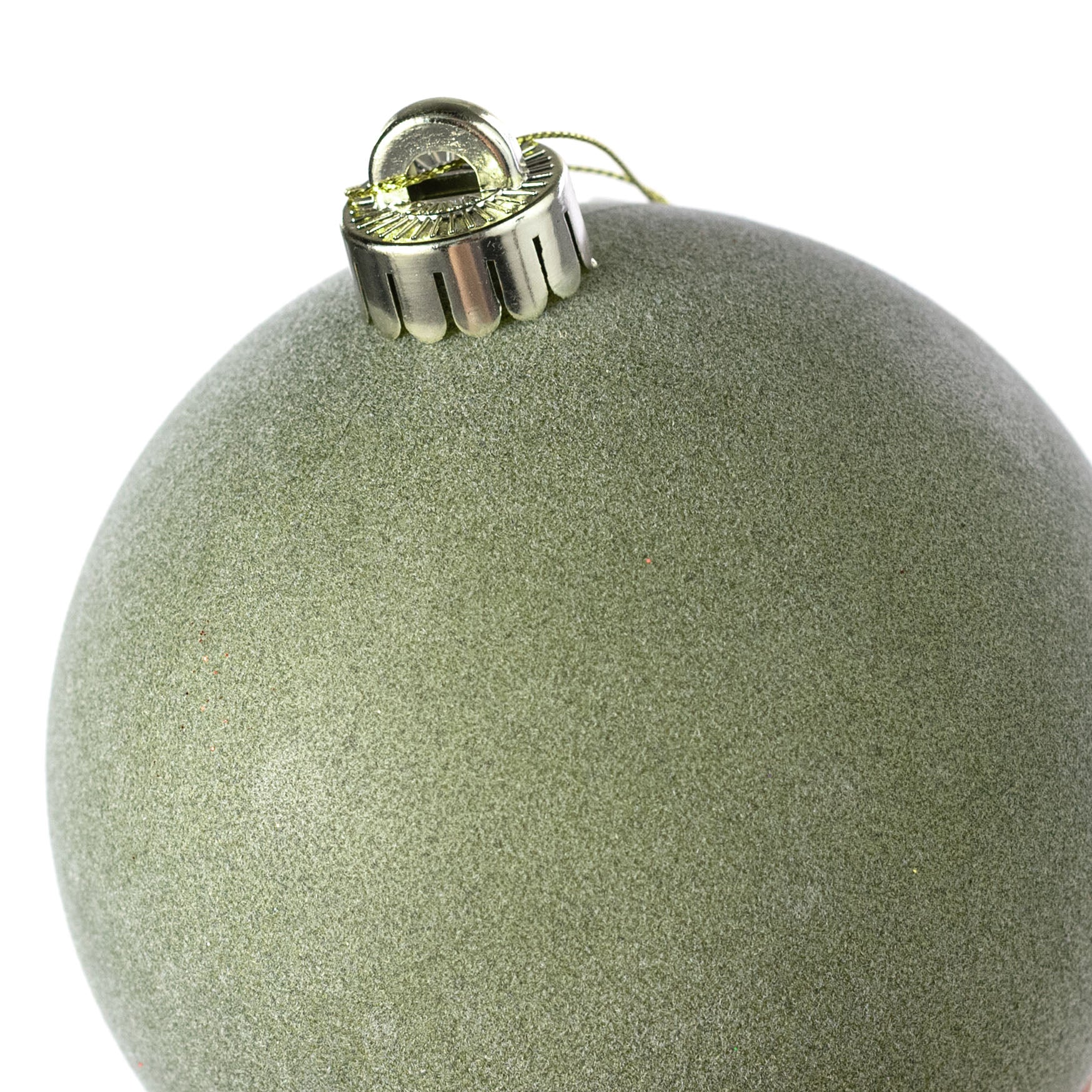 4.75" Smooth Flocked Ball Ornament: Sage Green