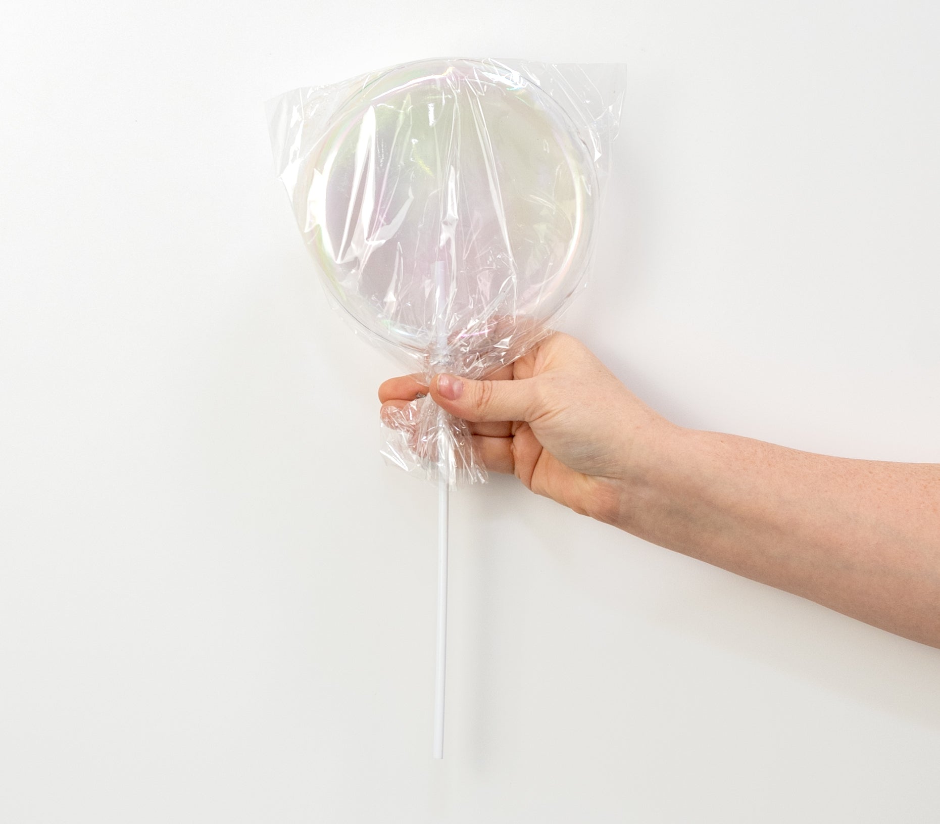 6" x 14" Candy Lollipop Stick: Clear Iridescent