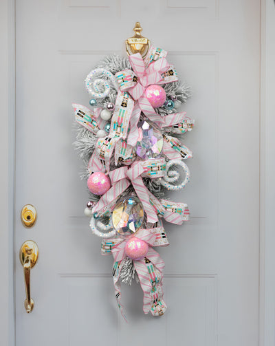 6.5" Oval Gem Ornament: Clear Iridescent