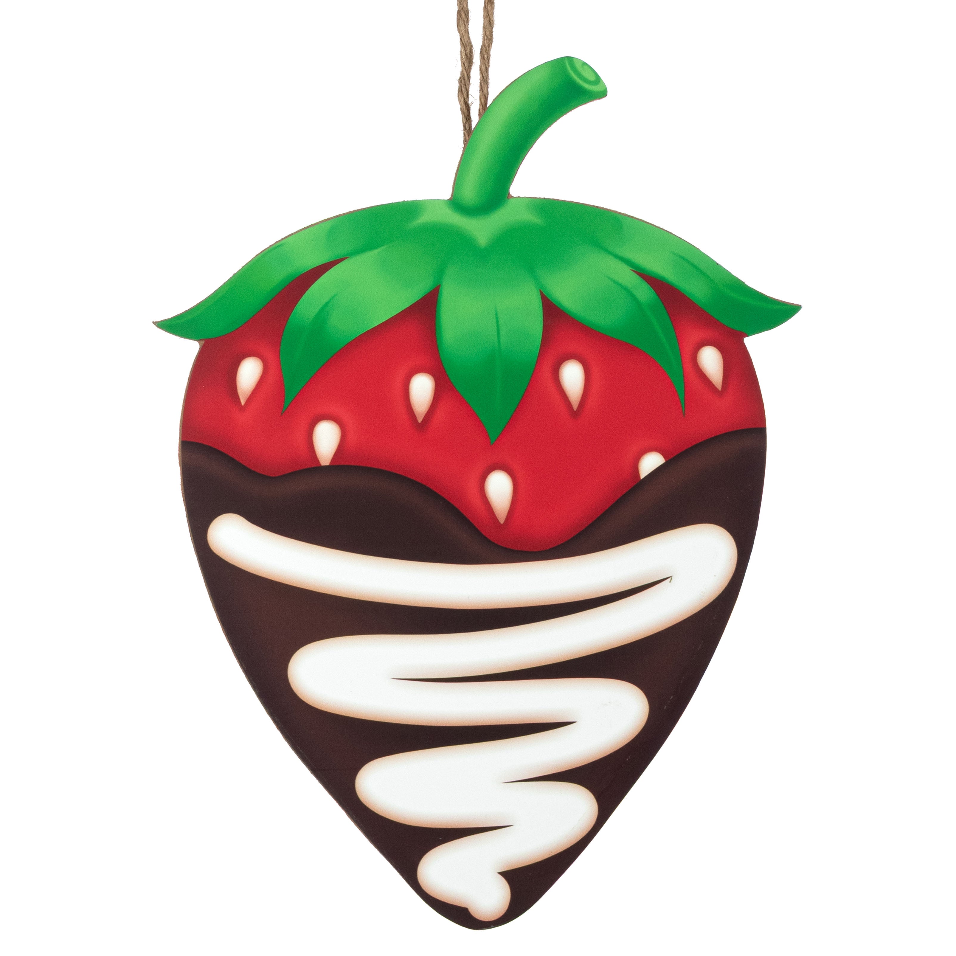 12" Wooden Sign: Chocolate Covered Strawberry