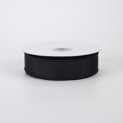 7/8" Royal Canvas Ribbon: Black (10 Yards)