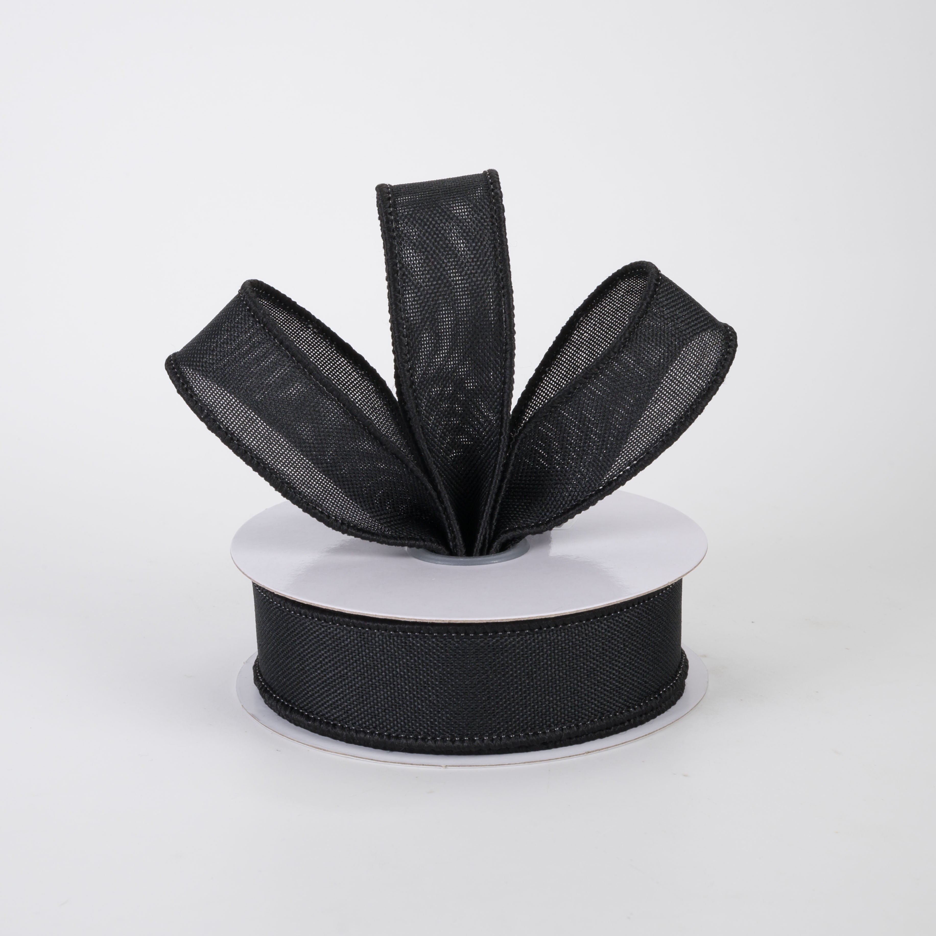 7/8" Royal Canvas Ribbon: Black (10 Yards)