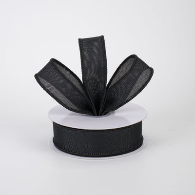 7/8" Royal Canvas Ribbon: Black (10 Yards)
