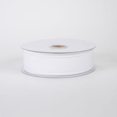 7/8" Royal Canvas Ribbon: White (10 Yards)