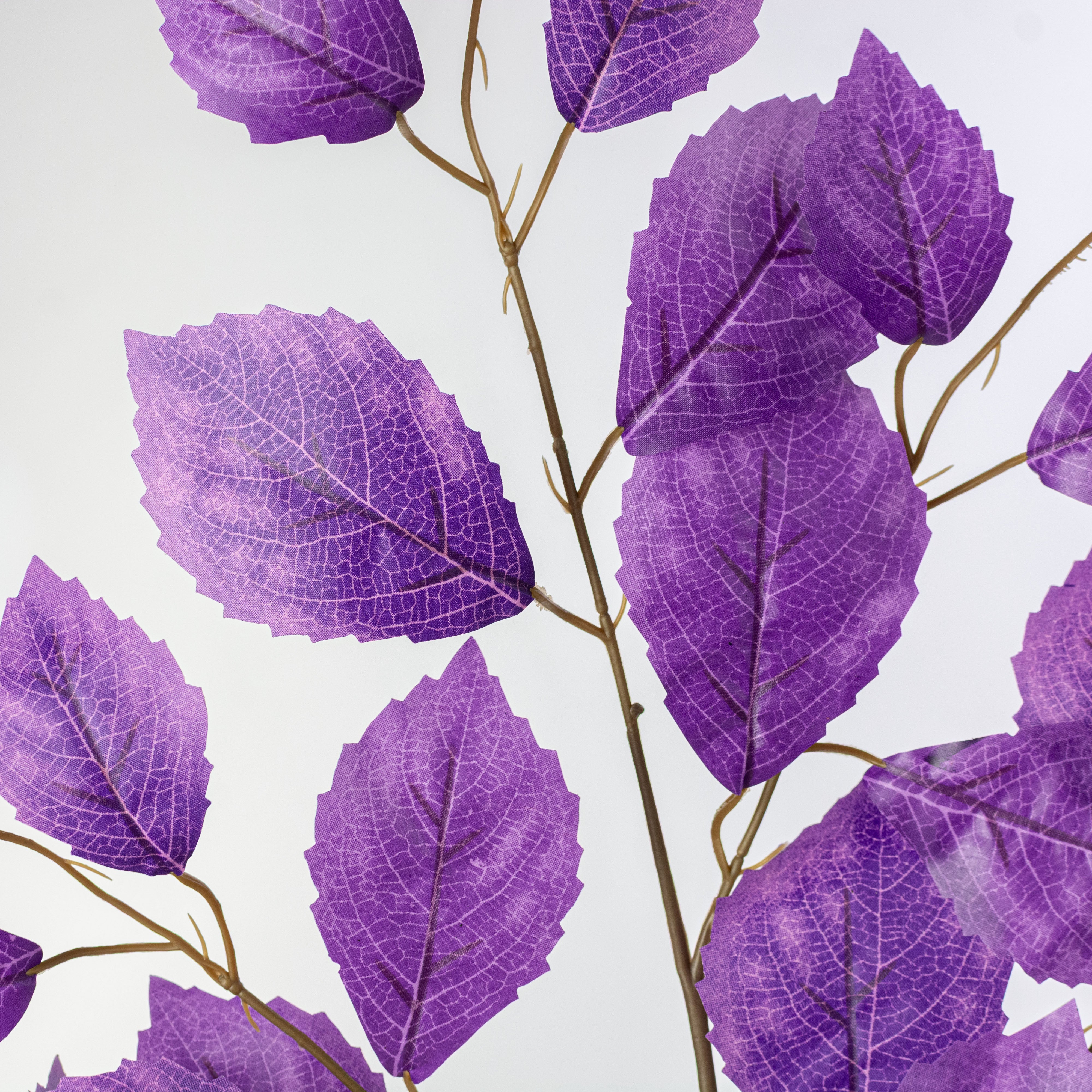 28" Rose Leaf Sprays: Purple (12)