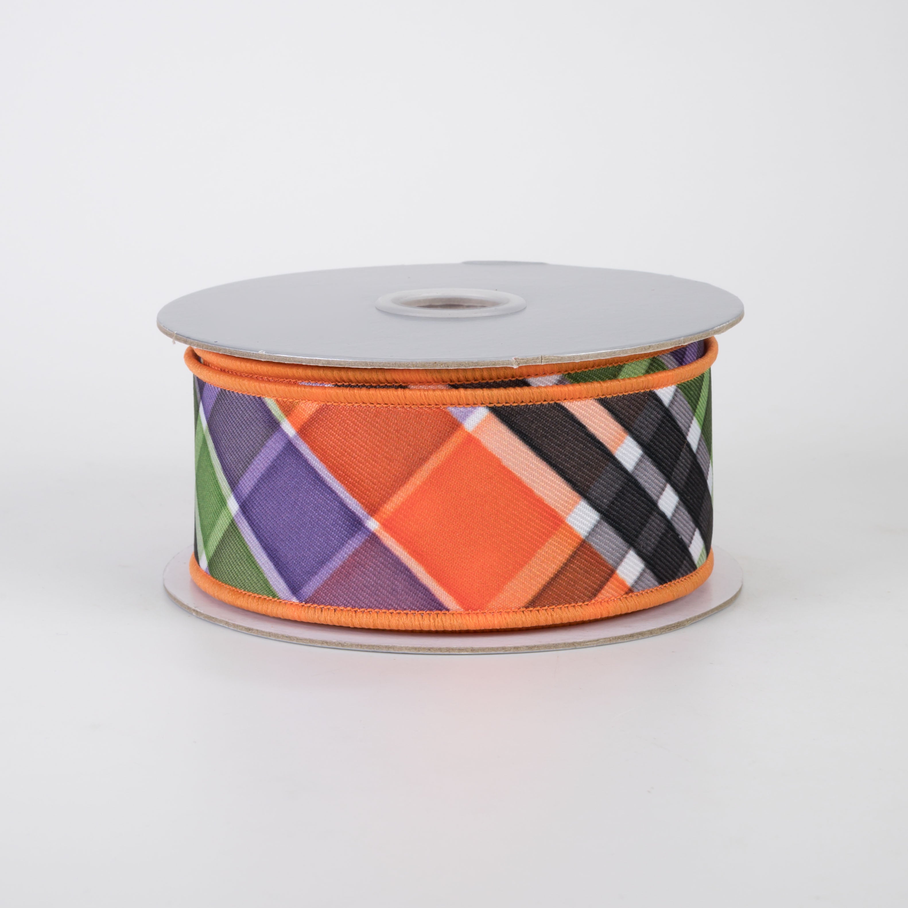 1.5" Brilliance Bold Plaid Ribbon: Purple Halloween (10 Yards)