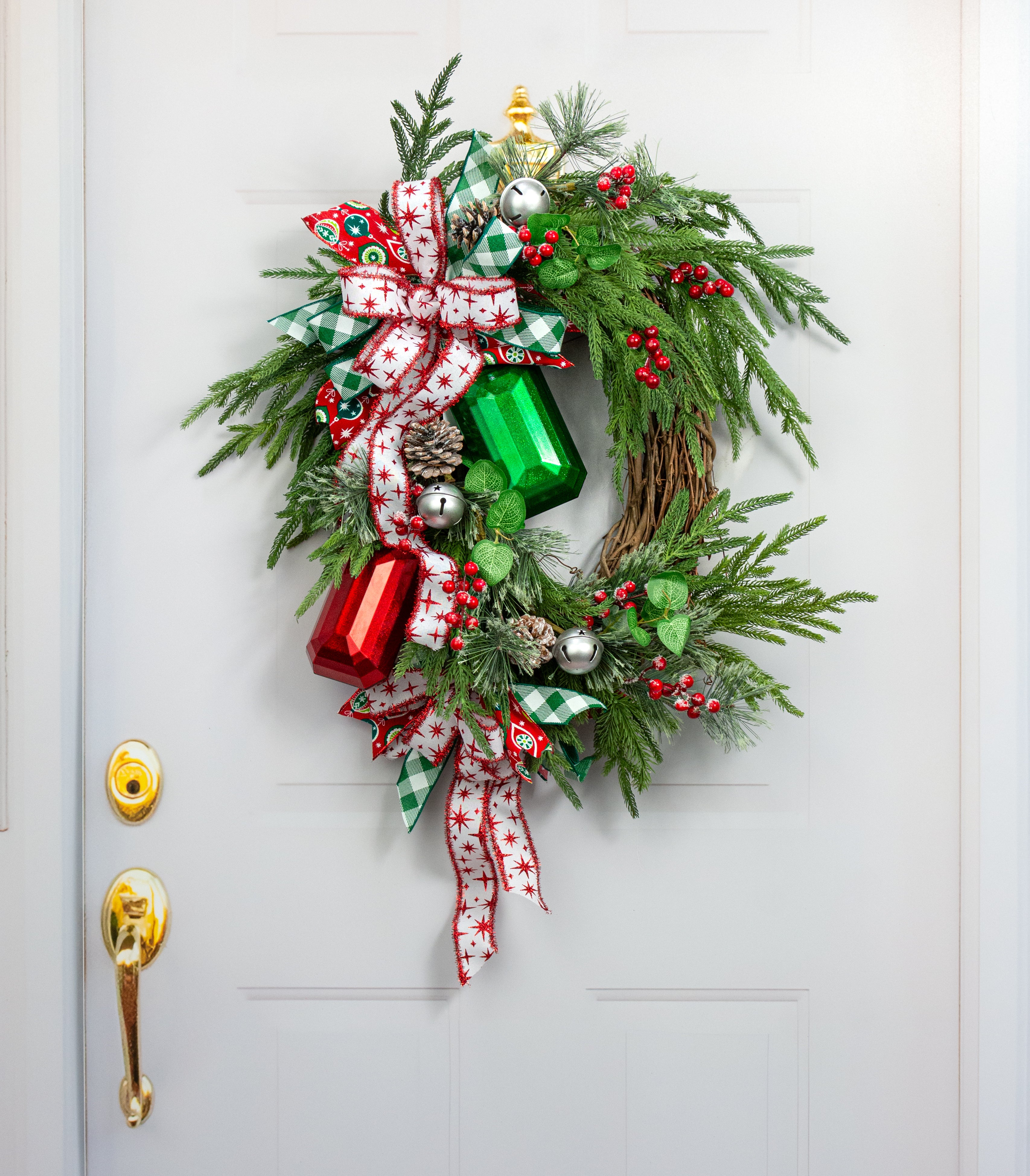 7" Rectangle Gem Ornament: Glitter Inside Emerald Green