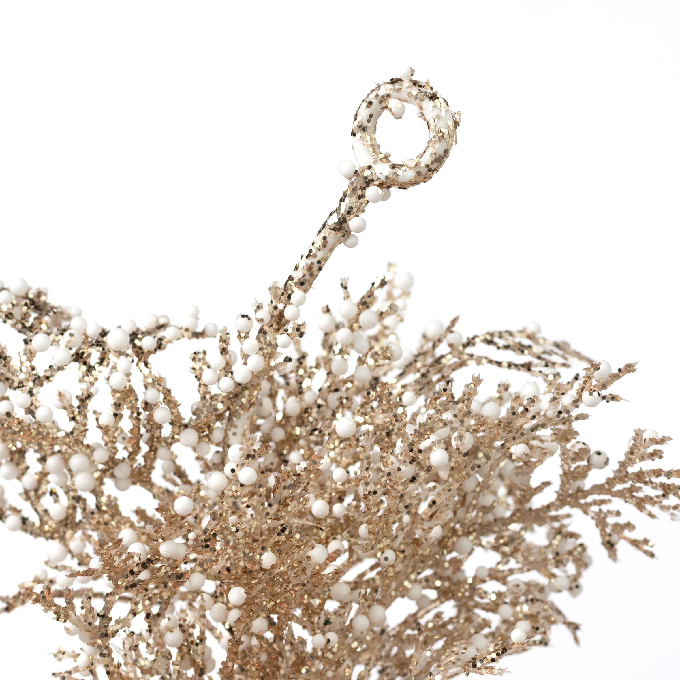 72" Glitter & Snow Cedar Arborvitae Garland: Champagne Gold