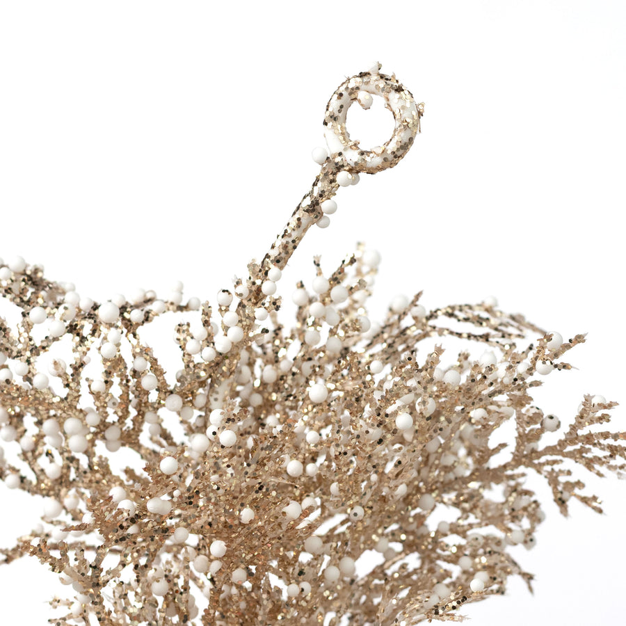 72" Glitter & Snow Cedar Arborvitae Garland: Champagne Gold