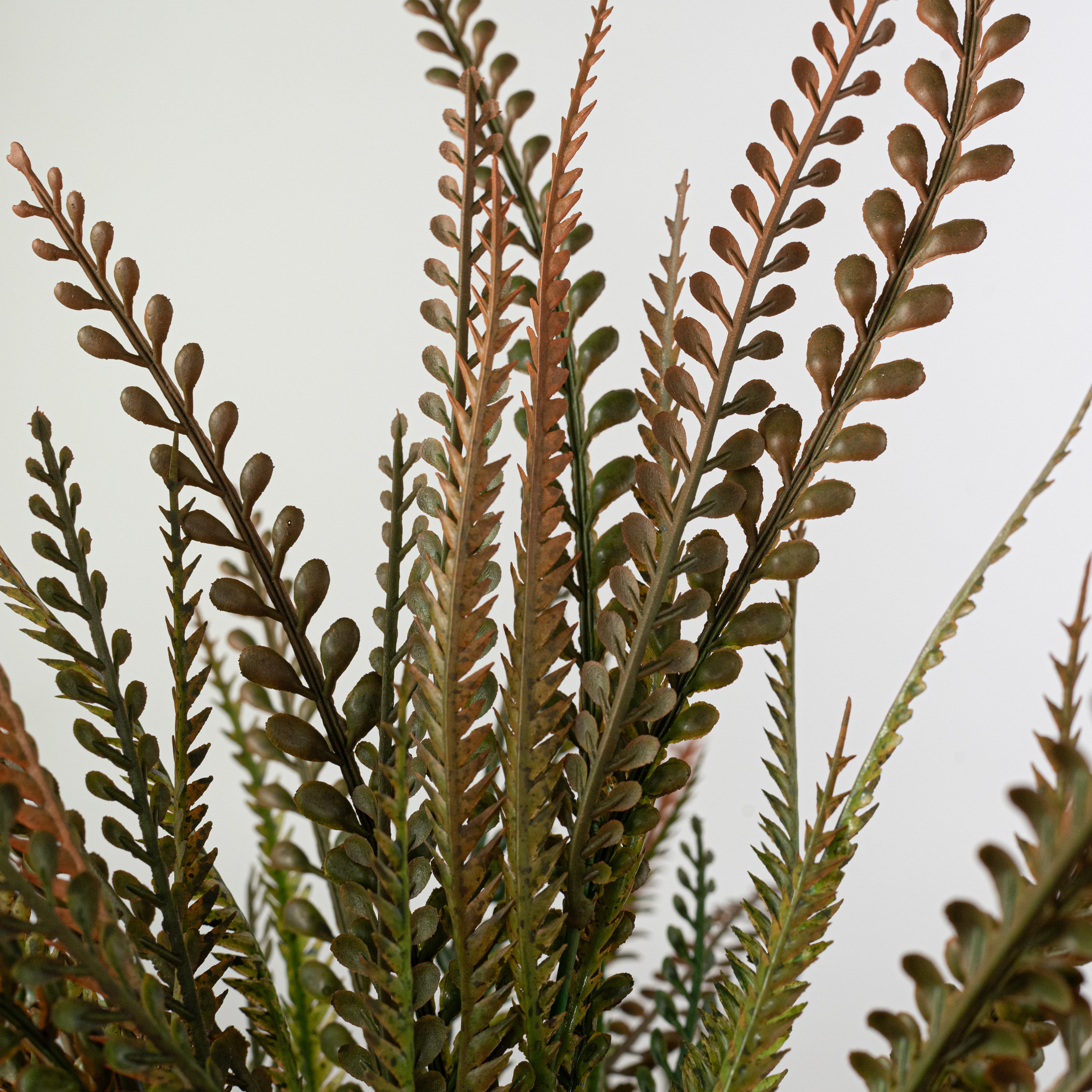 20" Plastic Leaf Button Fern Bush: Sage Green (7 Stem)