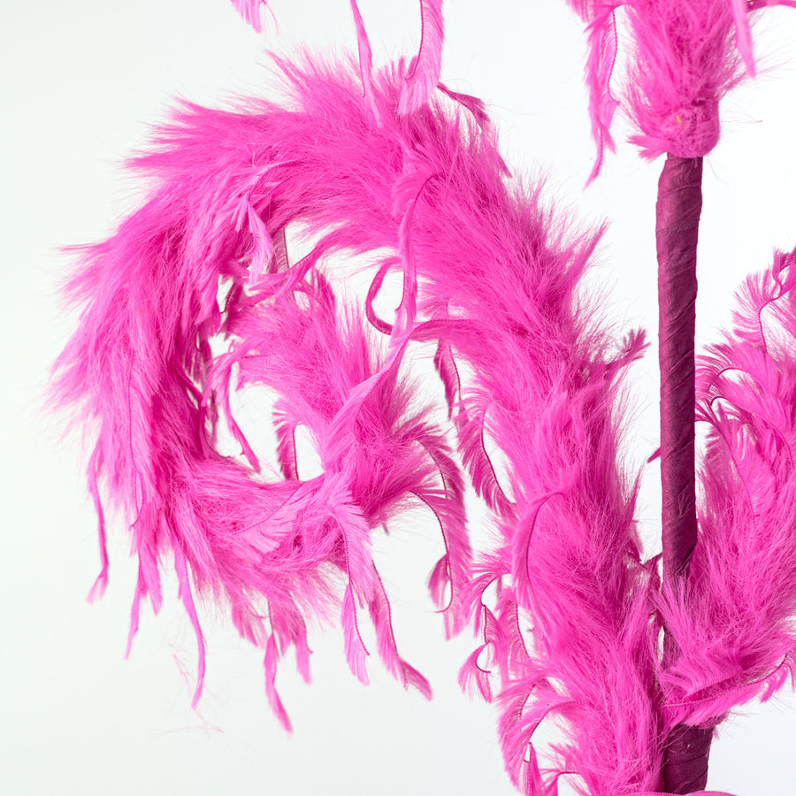 28" Furry Spiral Curly Spray: Fuchsia Hot Pink