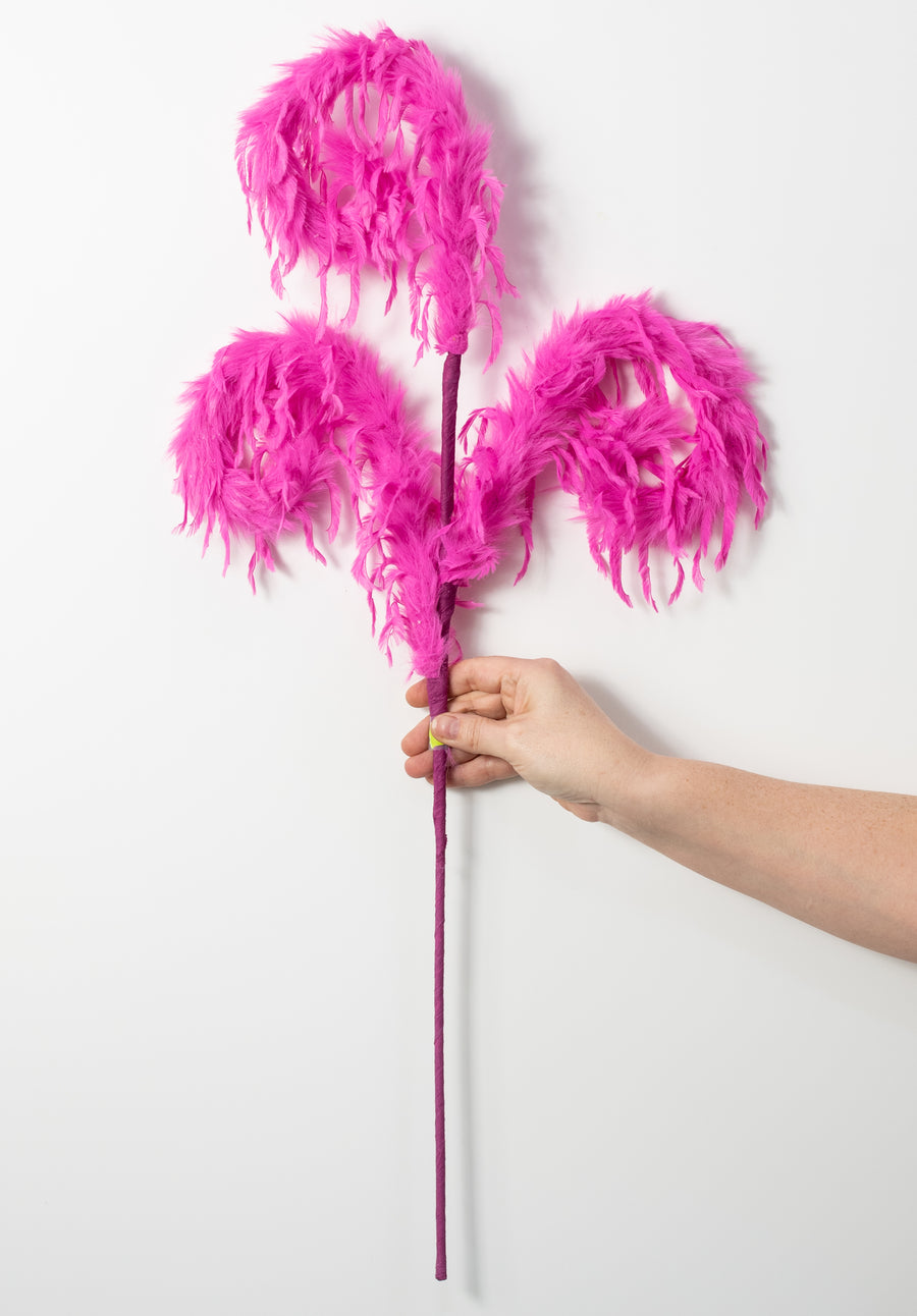 28" Furry Spiral Curly Spray: Fuchsia Hot Pink