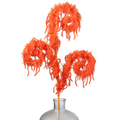28" Furry Spiral Curly Spray: Orange