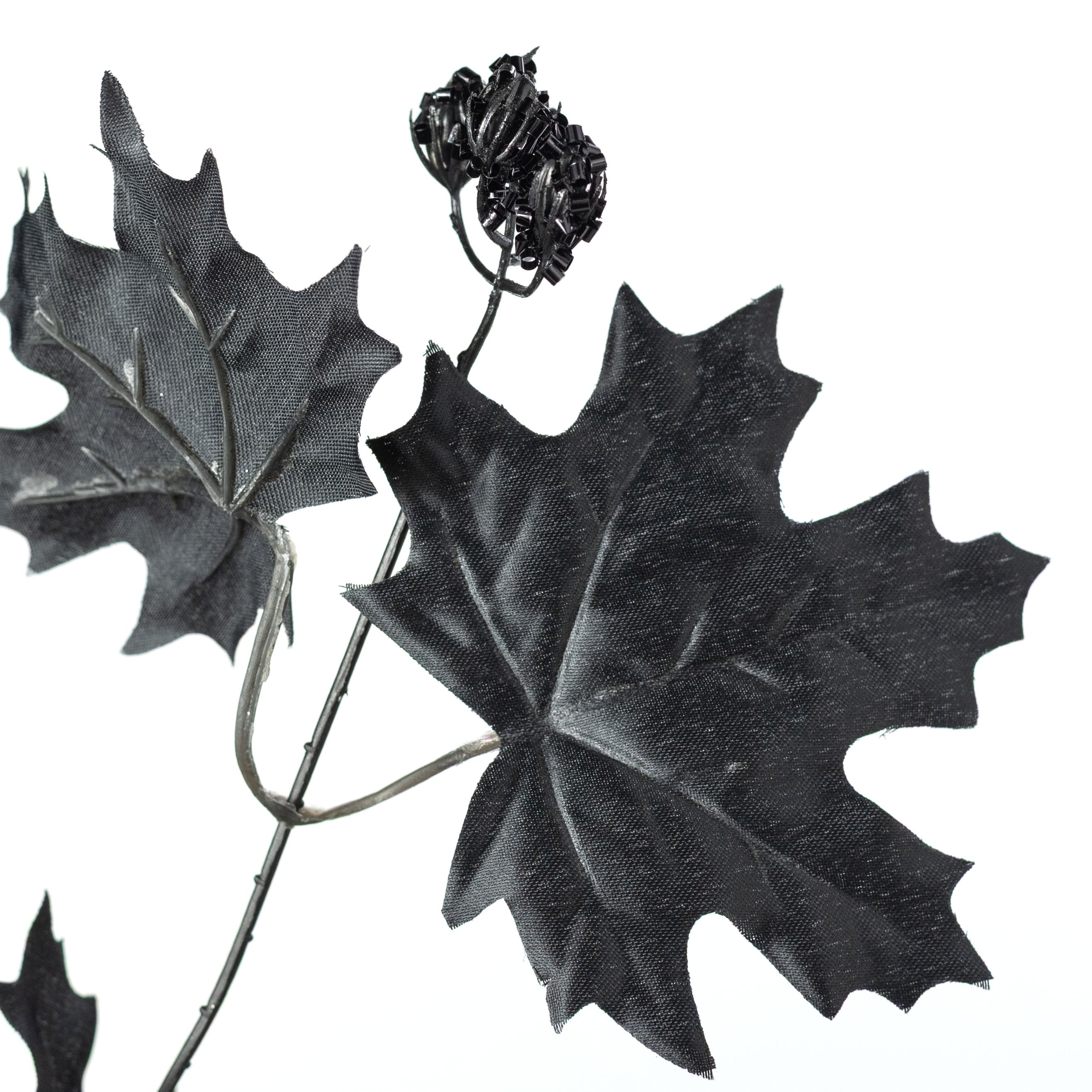20" Maple Leaves Bush: Black (12 Stem)