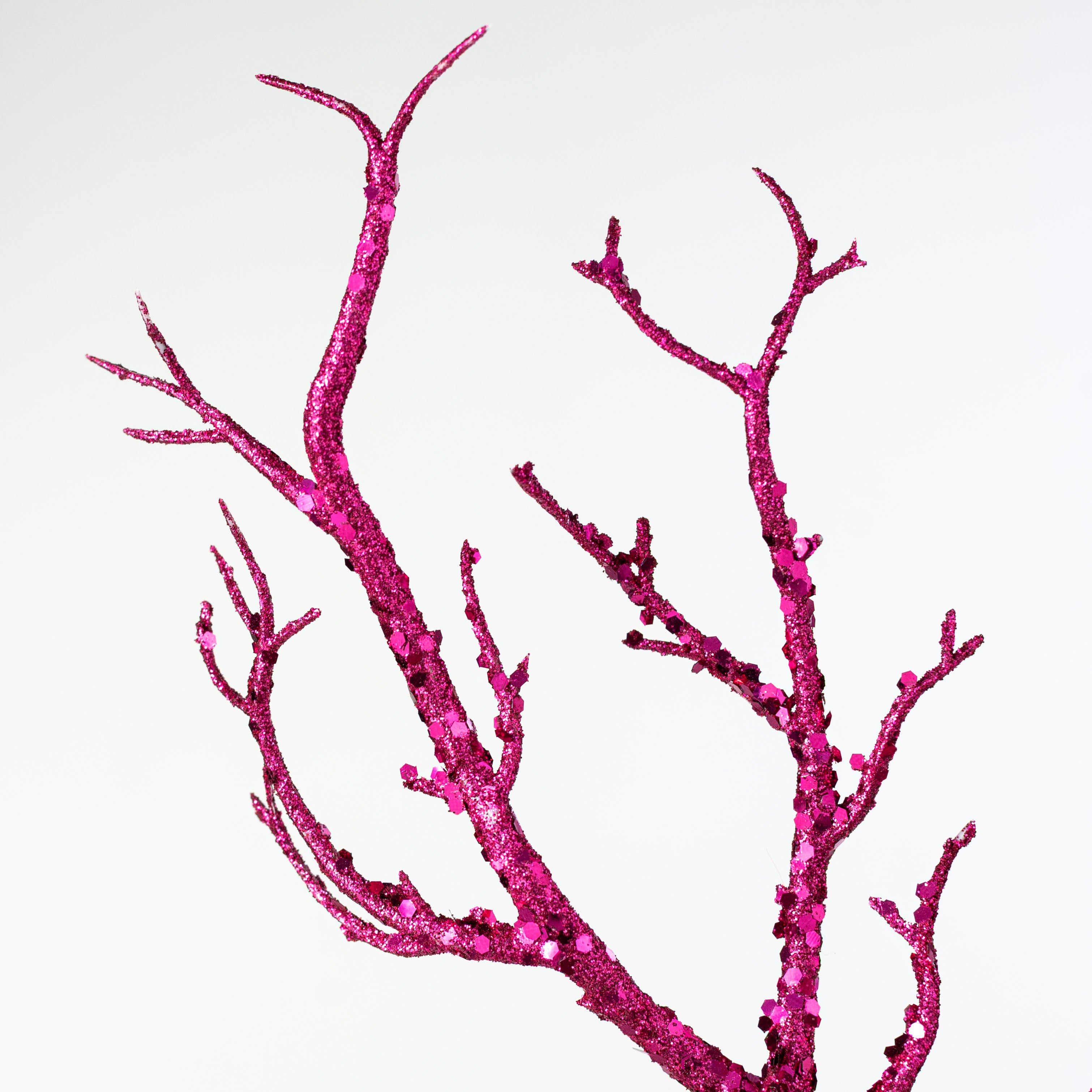 31" Glitter Twig Spray: Fuchsia Hot Pink