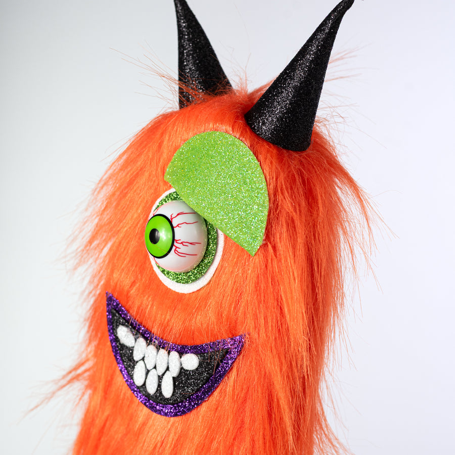 24" Furry Monster Eyeball Spray: Orange