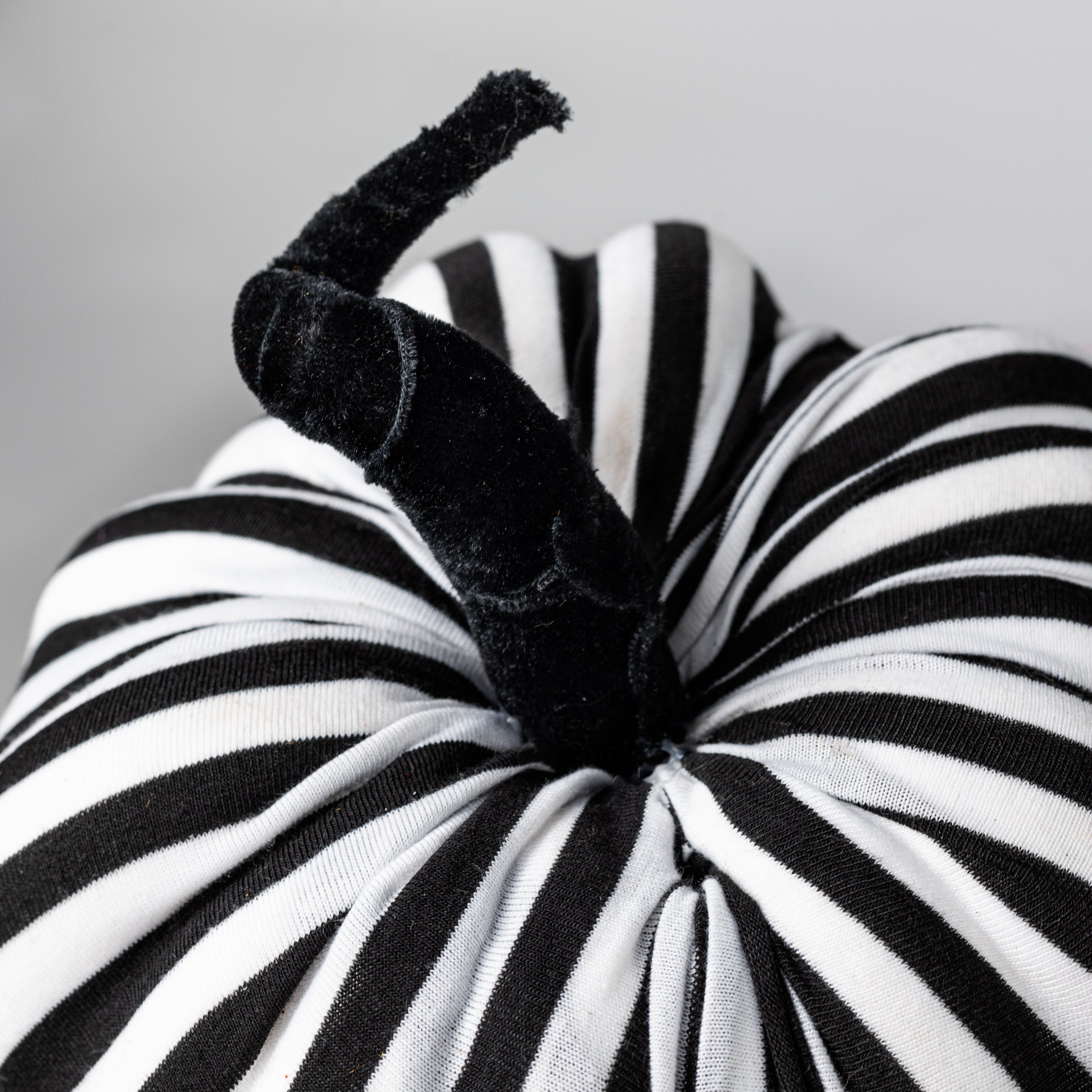 8" Stripe Fabric Pumpkin Decor: Black & White