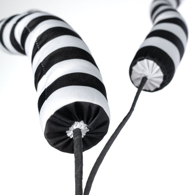 34" Stripe Fabric Horn Spray: Black & White
