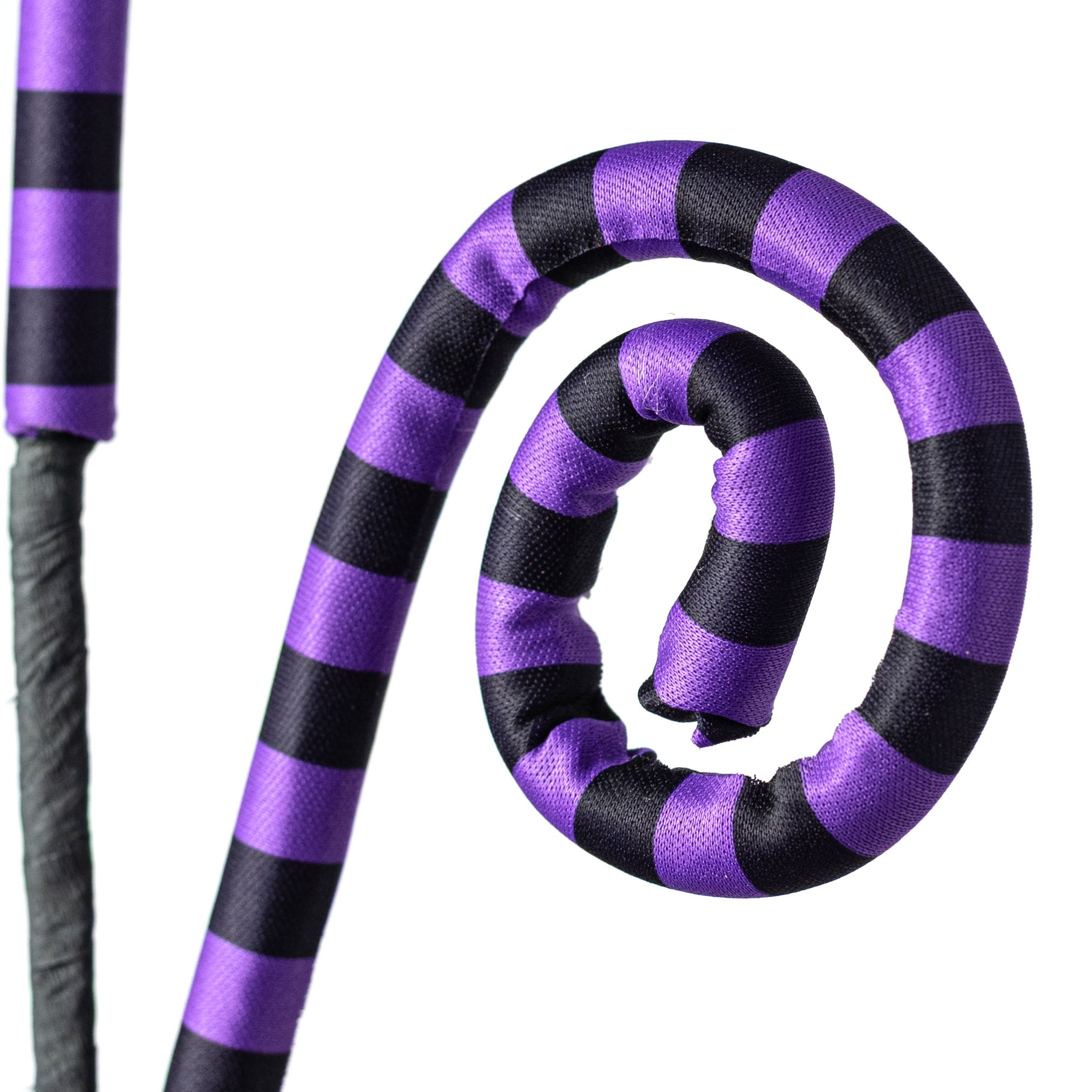 26" Striped Curly Spray: Purple & Black