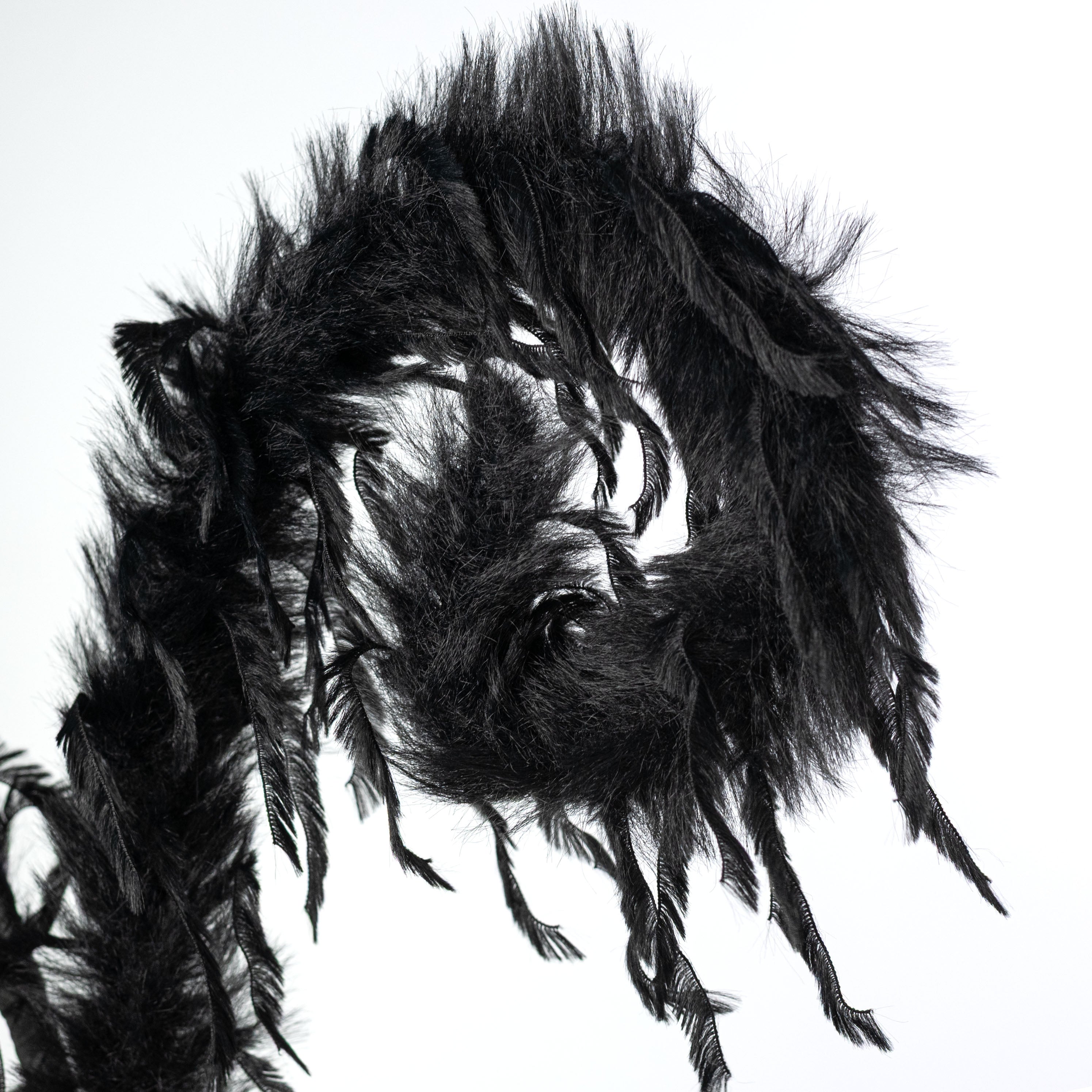 28" Furry Spiral Curly Spray: Black