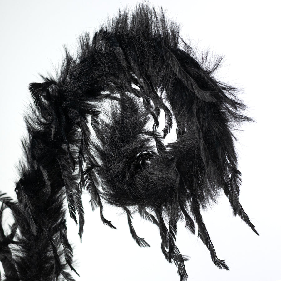 28" Furry Spiral Curly Spray: Black