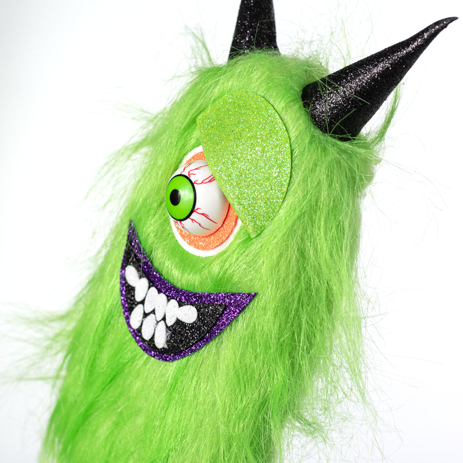 24" Furry Monster Eyeball Spray: Green