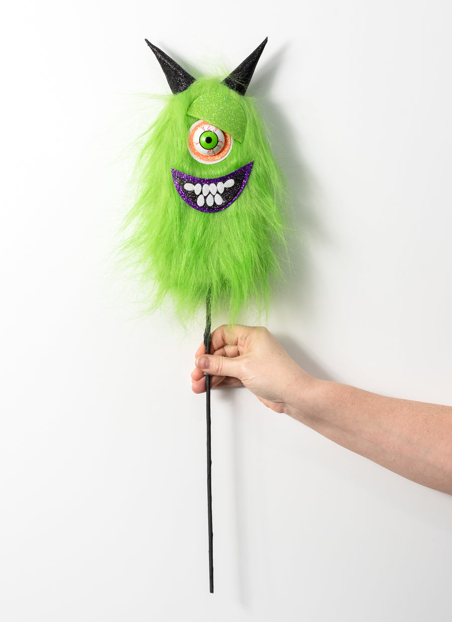 24" Furry Monster Eyeball Spray: Green
