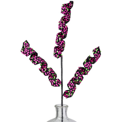 24" Neon Sequin Curly Spray: Pink & Green