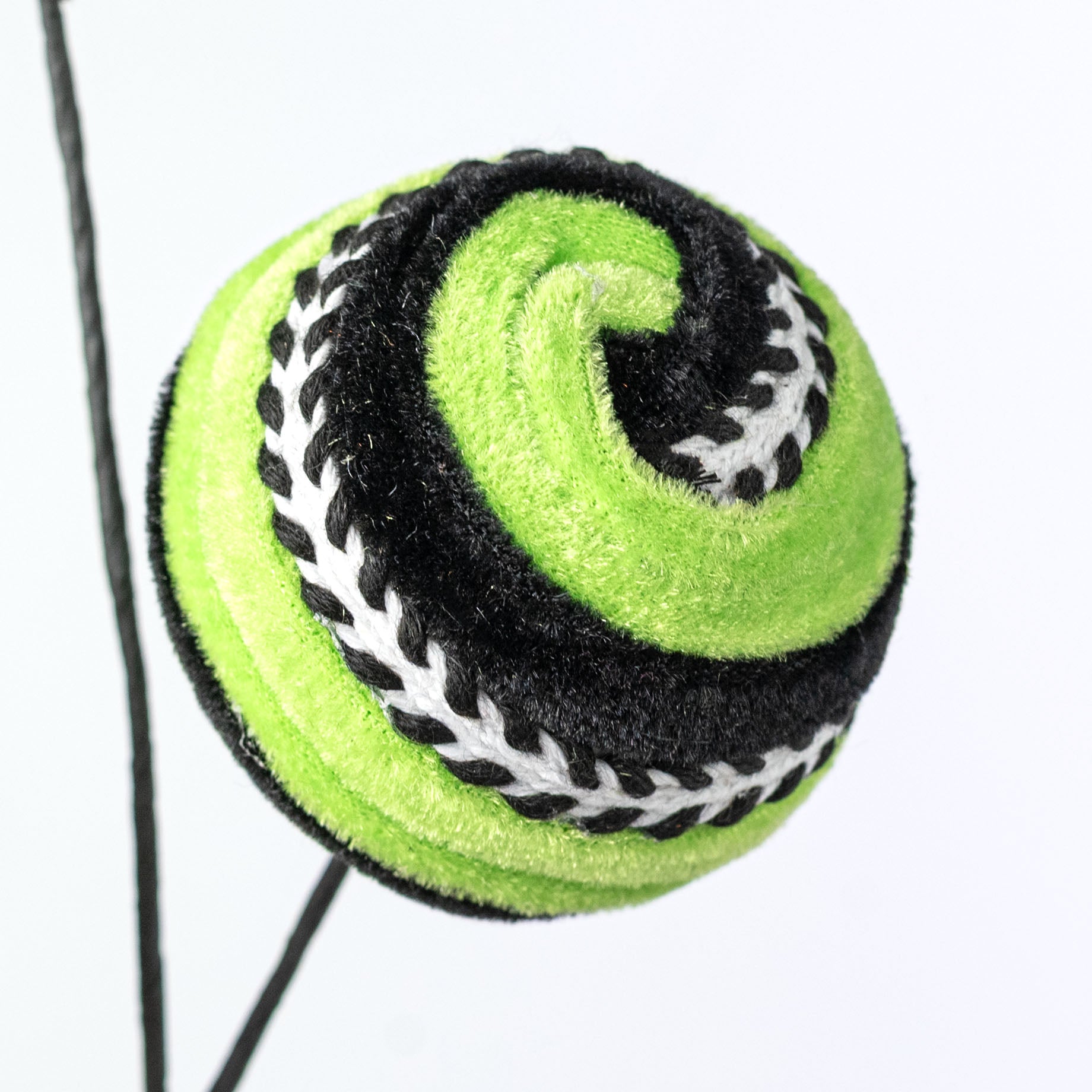 17" Velvet Stripe Ball Spray: Green & Black
