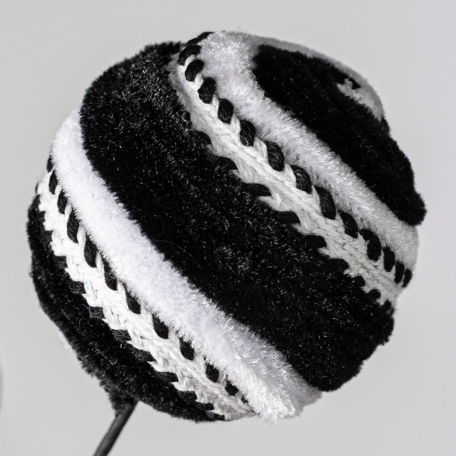 17" Velvet Stripe Ball Spray: Black & White