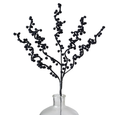 31" Felt Ball Twig Spray: Black