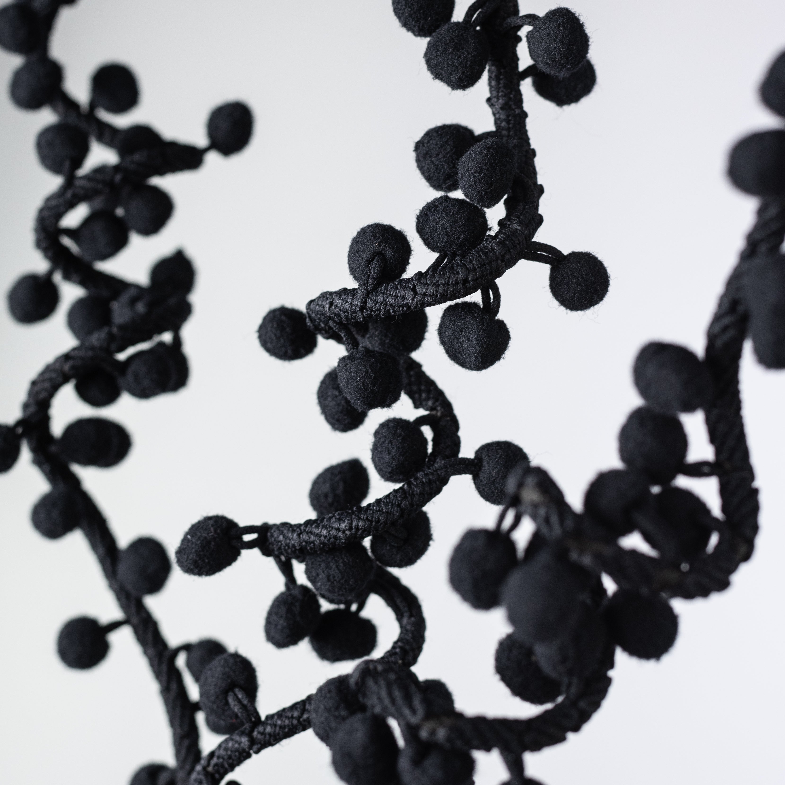 31" Felt Ball Twig Spray: Black
