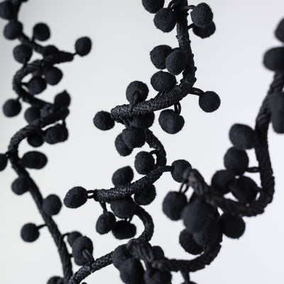 31" Felt Ball Twig Spray: Black
