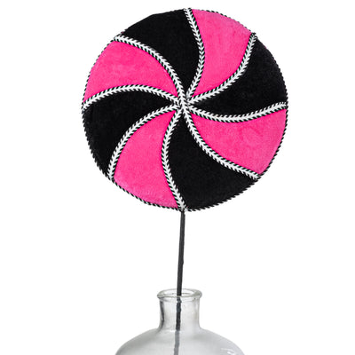 10" x 29" Velvet Lollipop Spray: Hot Pink & Black