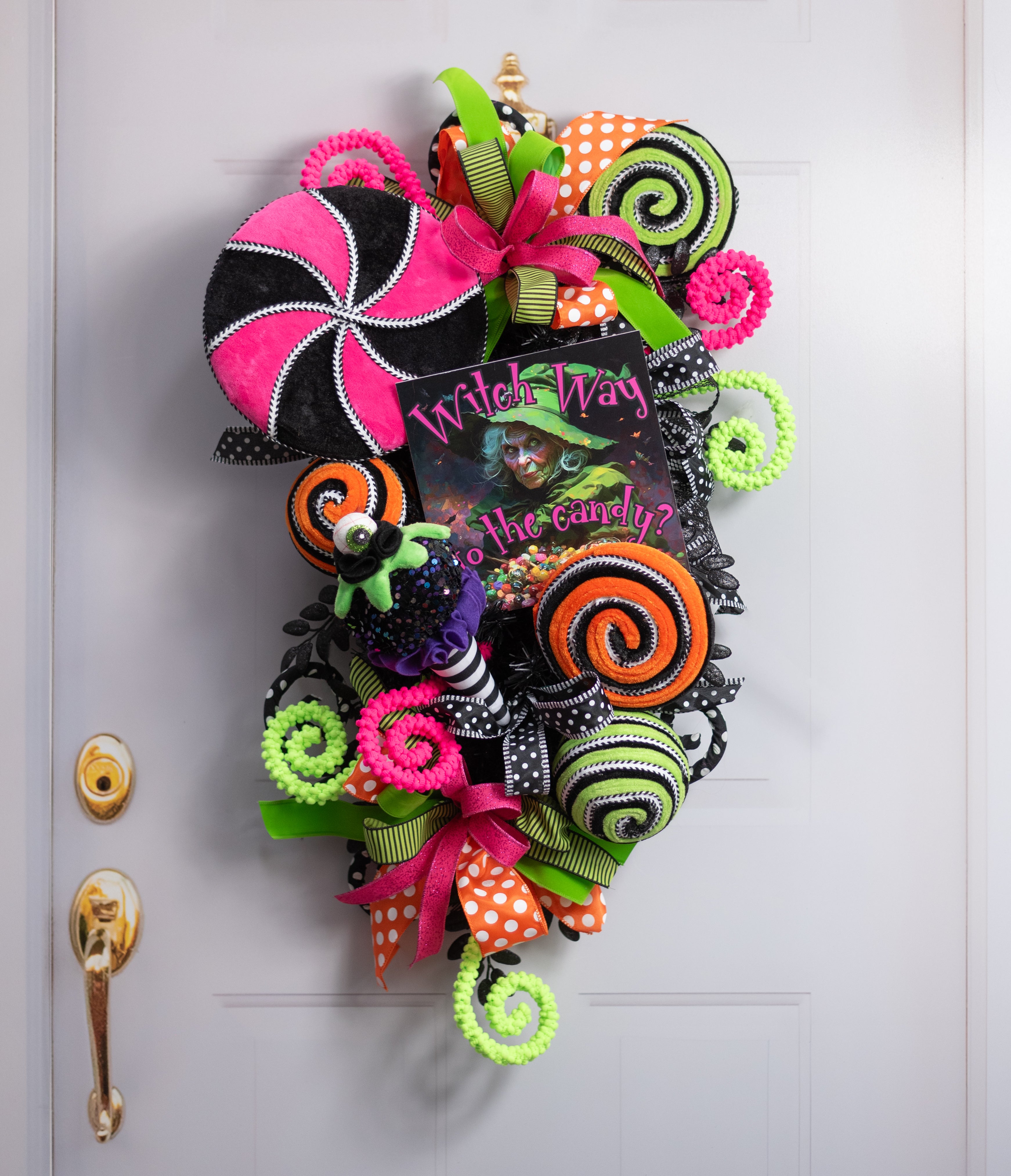 10" x 29" Velvet Lollipop Spray: Hot Pink & Black
