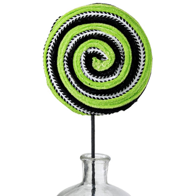 7" x 20" Velvet Lollipop Swirl Spray: Green & Black
