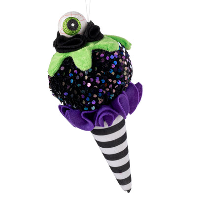11" Iridescent Sequin EyesCream Eyeball Ornament