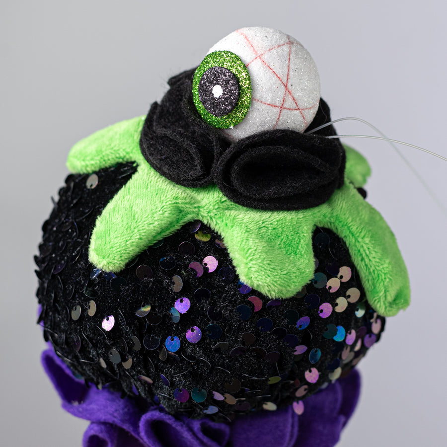 11" Iridescent Sequin EyesCream Eyeball Ornament