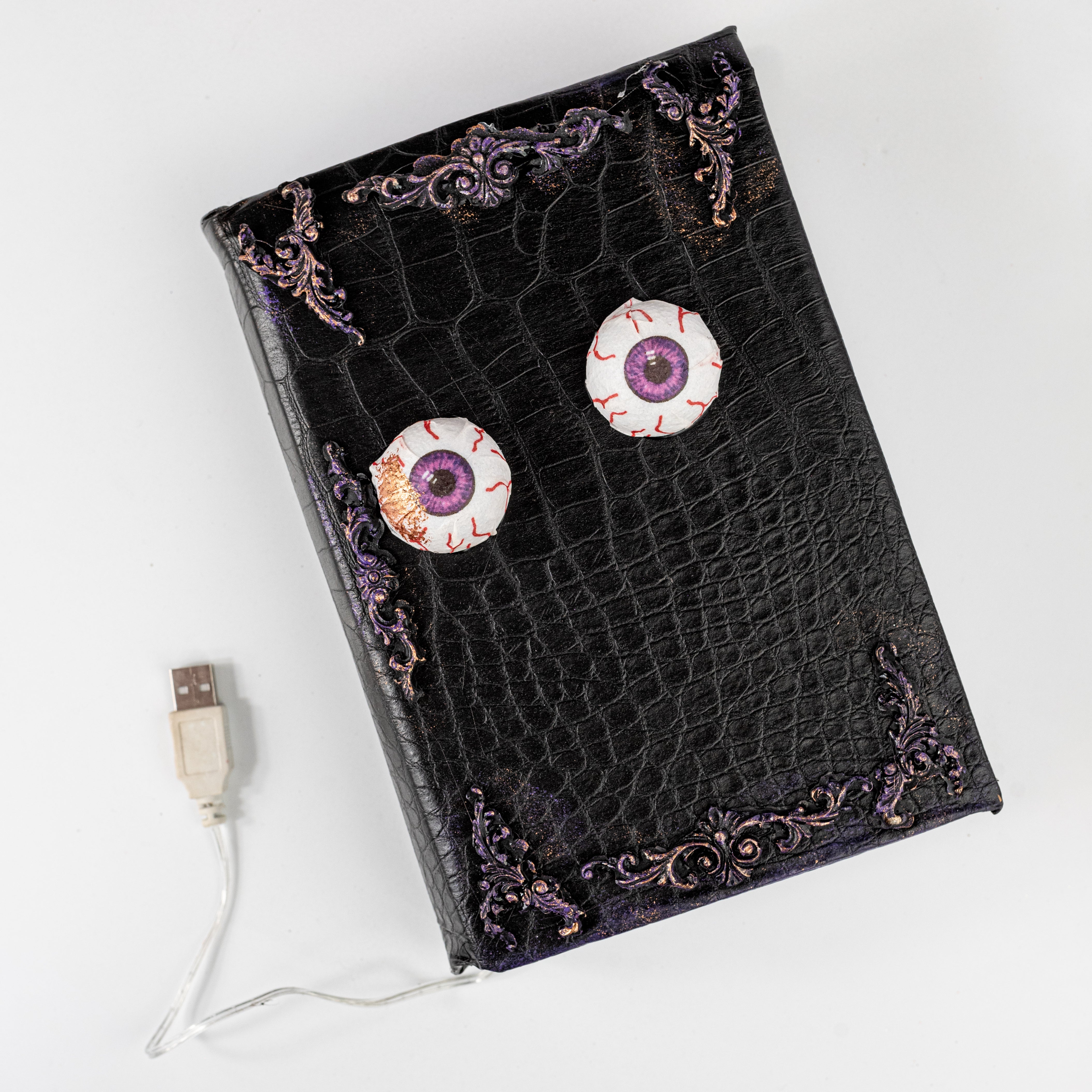 8.25" Spell Book with Eyeballs (Lights Require USB Power)