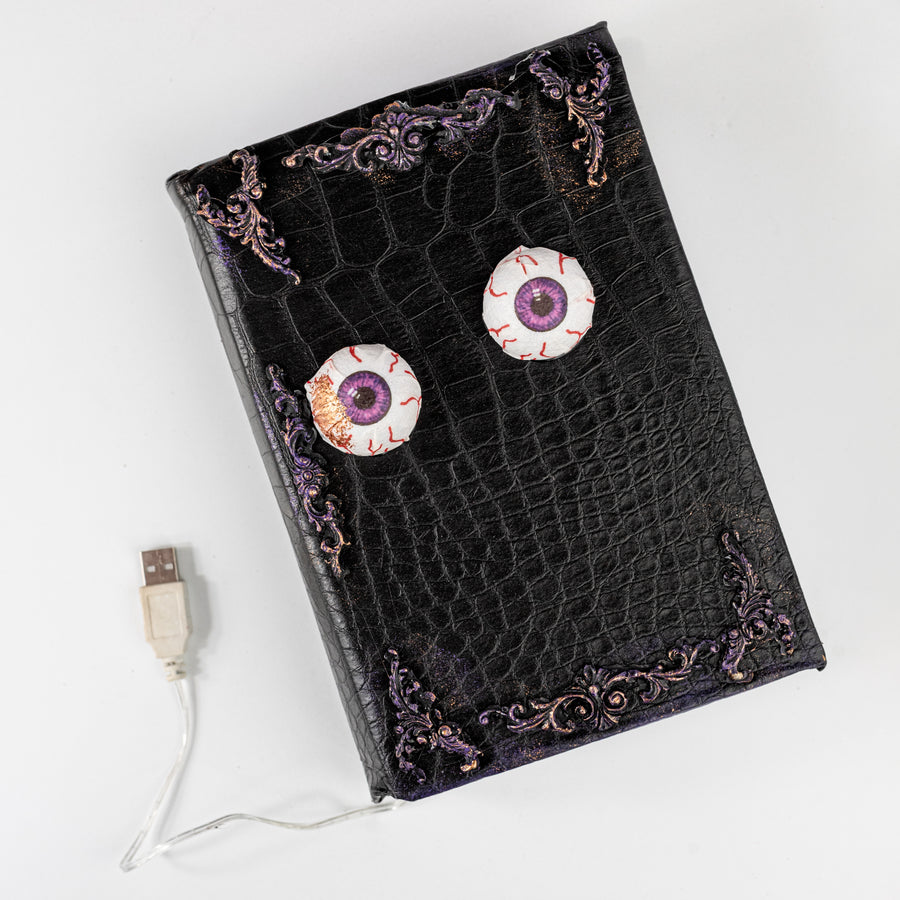 8.25" Spell Book with Eyeballs (Lights Require USB Power)