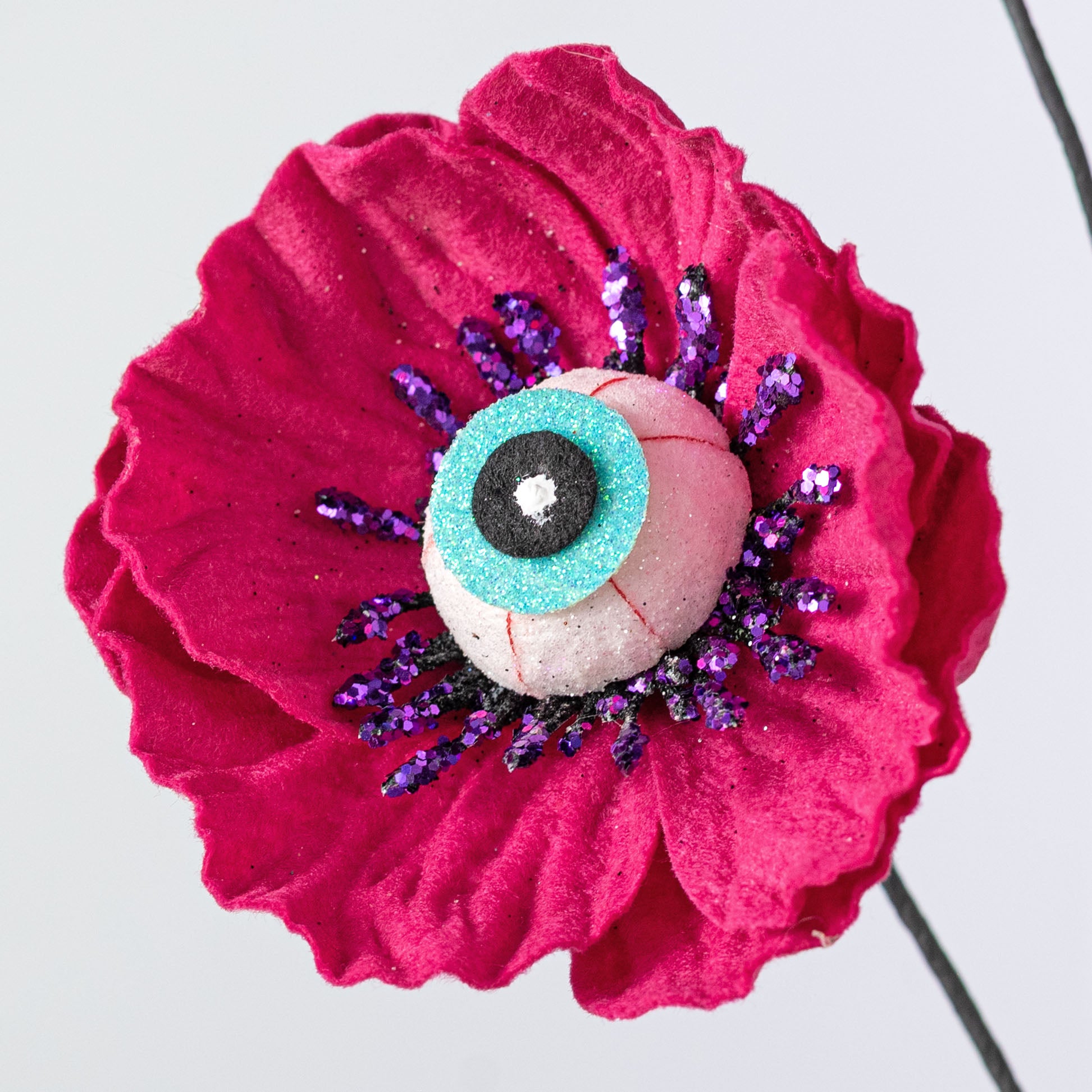 24" Eyeball Poppy Flower Spray: Fuchsia Pink